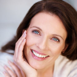 mature woman smiling white